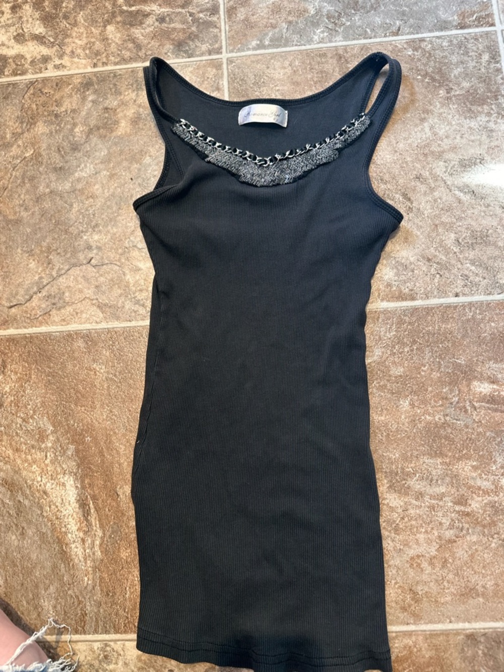 y2k chain tank top black